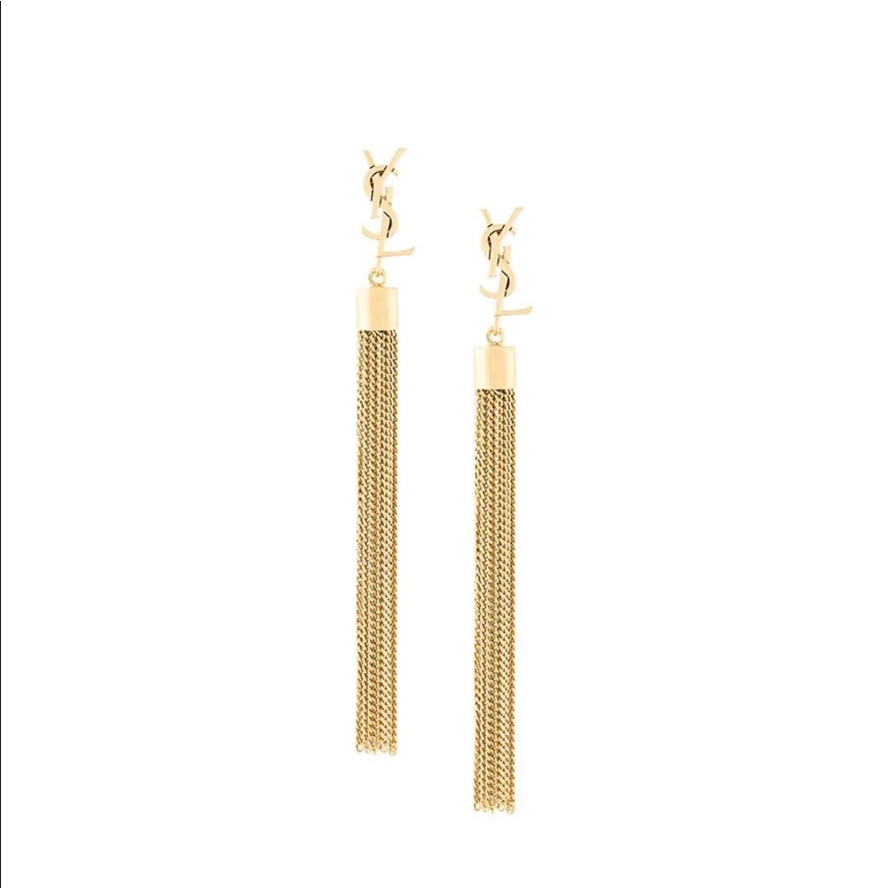 ❌SOLD❌ Saint Laurent Monogram Mini Tassel Earrings
